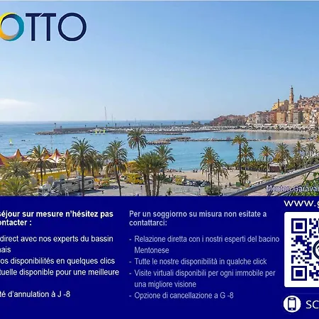 2p Dernier étage, Parking Privé, Climatisation, Wifi - Fr-1-196-159 Menton